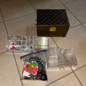 Jewelry organizers and a pack of random fashion jewelry